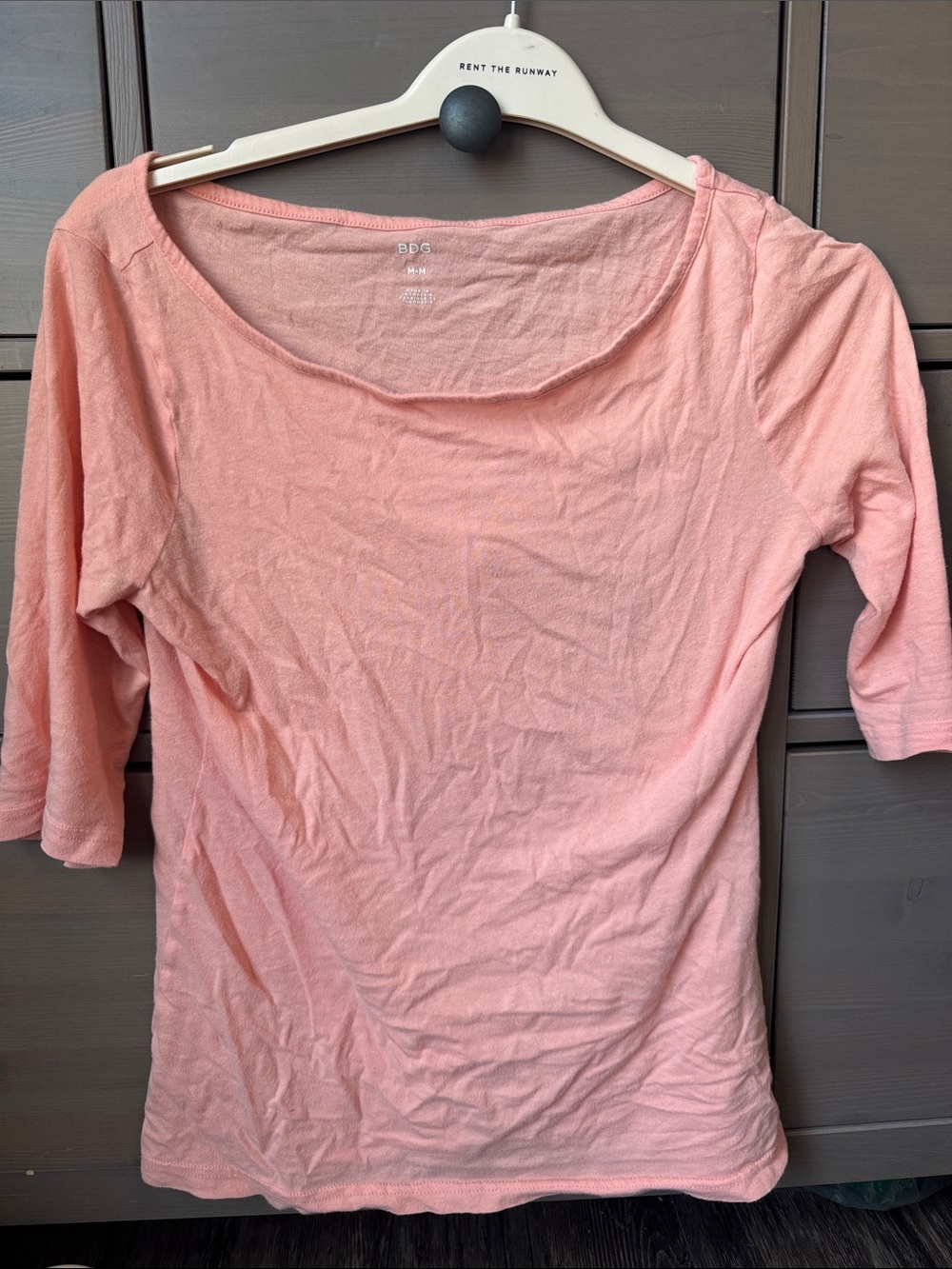 BDG Soft Peach Scoop Neck Long Sleeve Top
